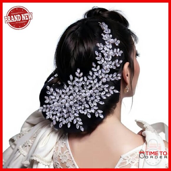 Crystal Pearl Rhinestone Bridal Hair Comb Wedding Accessory 24cm main image 6